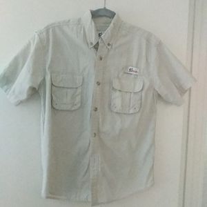 Worldwide sportsman short sleeve button down 10/12 fishing shirt